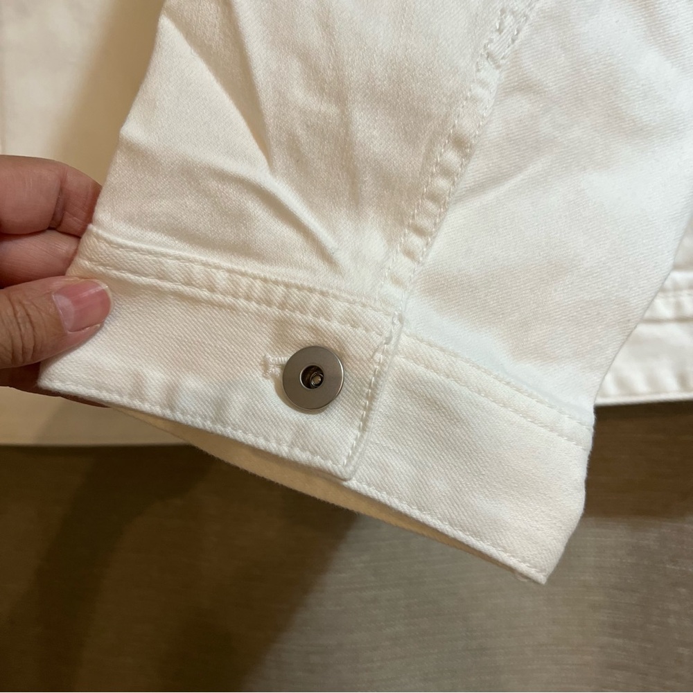 J. Jill White Denim Trucker Jacket - Plus Size 2X - NEW WITH TAGS Stretch - Picture 2 of 8